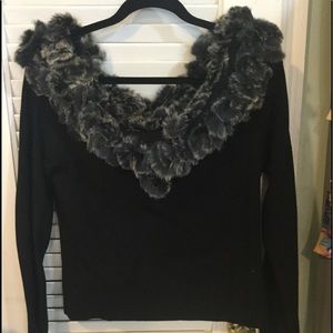 Off the shoulder Fur collar